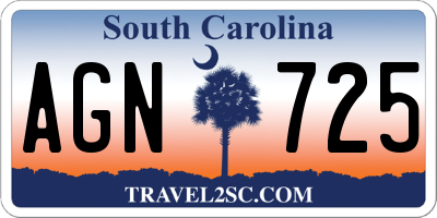 SC license plate AGN725