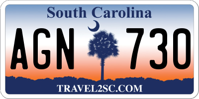 SC license plate AGN730