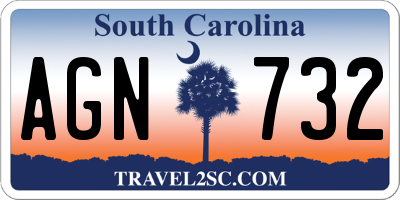 SC license plate AGN732