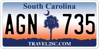 SC license plate AGN735