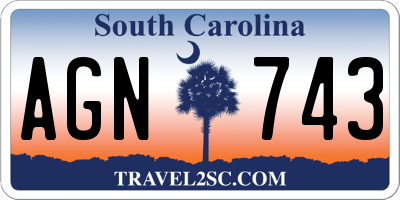 SC license plate AGN743