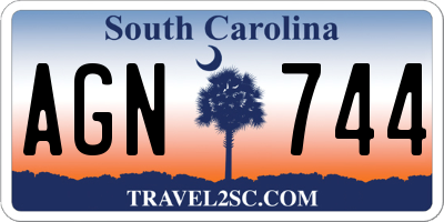 SC license plate AGN744