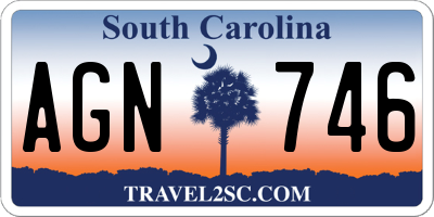 SC license plate AGN746