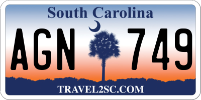 SC license plate AGN749