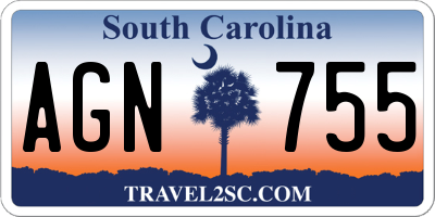SC license plate AGN755