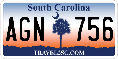 SC license plate AGN756