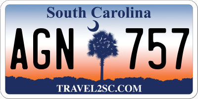 SC license plate AGN757