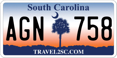 SC license plate AGN758