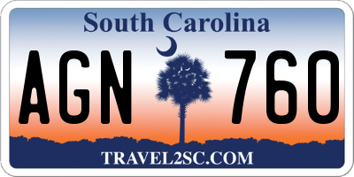 SC license plate AGN760