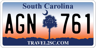SC license plate AGN761