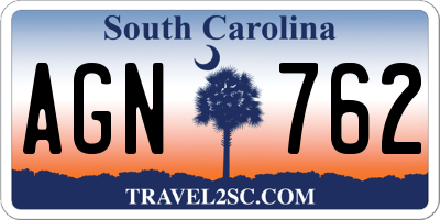 SC license plate AGN762