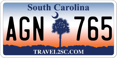 SC license plate AGN765
