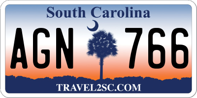 SC license plate AGN766