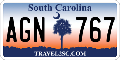 SC license plate AGN767