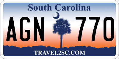 SC license plate AGN770