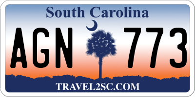 SC license plate AGN773