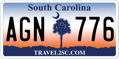 SC license plate AGN776