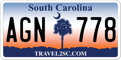 SC license plate AGN778
