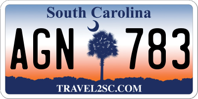 SC license plate AGN783