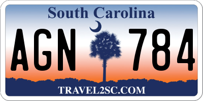 SC license plate AGN784