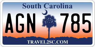 SC license plate AGN785