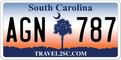 SC license plate AGN787