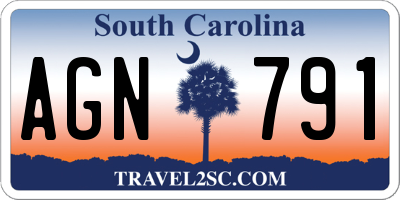 SC license plate AGN791