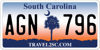 SC license plate AGN796