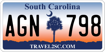 SC license plate AGN798