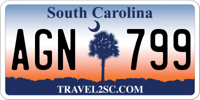 SC license plate AGN799