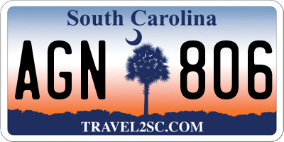SC license plate AGN806