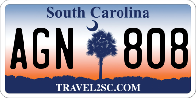 SC license plate AGN808