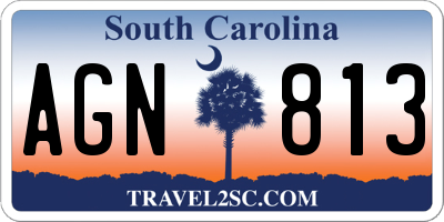SC license plate AGN813