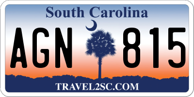 SC license plate AGN815