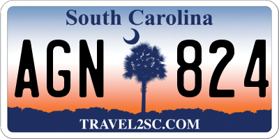 SC license plate AGN824