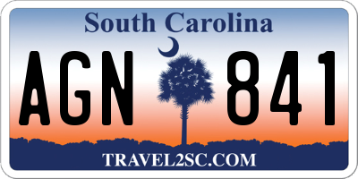 SC license plate AGN841