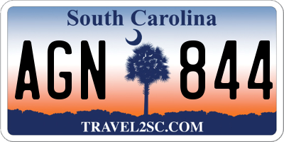 SC license plate AGN844