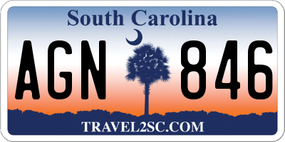 SC license plate AGN846