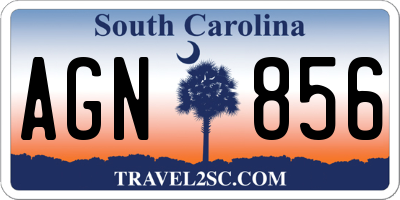 SC license plate AGN856