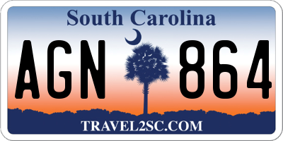 SC license plate AGN864