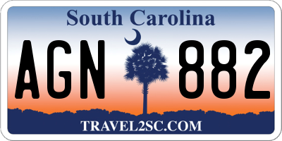 SC license plate AGN882