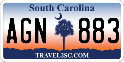 SC license plate AGN883