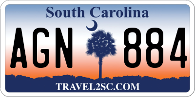 SC license plate AGN884