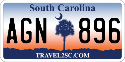 SC license plate AGN896