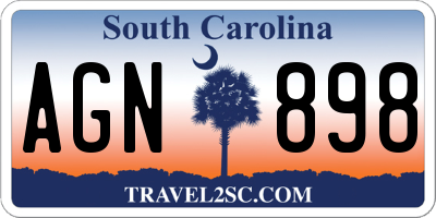 SC license plate AGN898