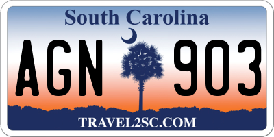 SC license plate AGN903