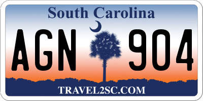 SC license plate AGN904