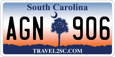 SC license plate AGN906