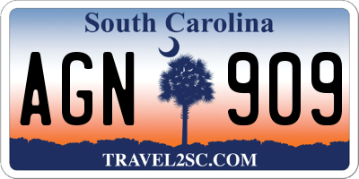 SC license plate AGN909