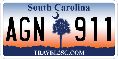 SC license plate AGN911